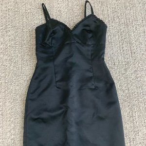 Black Fitted Empire Waist Cocktail Dress